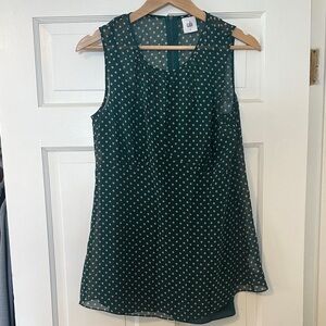 CAbi Green Polka Dot Blouse